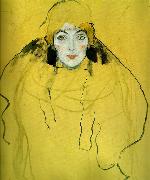 Gustav Klimt en face - portratt av kvinna, Sweden oil painting artist